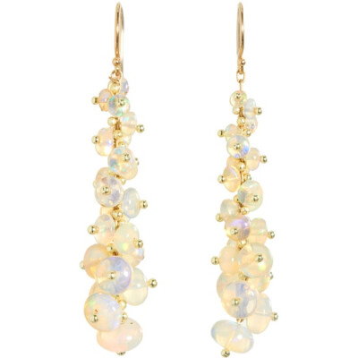 Ten Thousand Things Long Ethiopian Opal Earrings