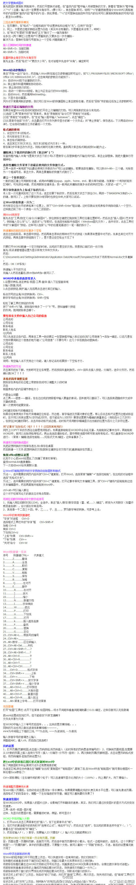 【办公室必备】原来word有这么多简便的使用方法啊点击链接下载全文 http://t.cn/zT5bOCz @微盘