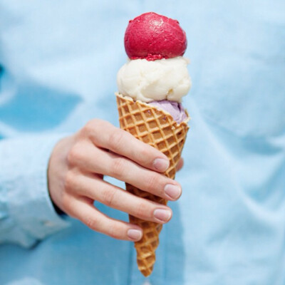 Trio, waffle cone. (via Photo by racheljoybaransi • Instagram)