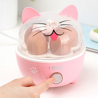 懒角落★创意家居卡通可爱小馋猫多功能煮蛋器蒸蛋器