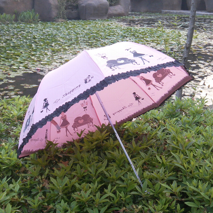 热卖女士晴雨伞遮阳伞太阳伞防晒三折叠伞超大轻创意热销