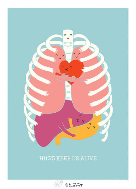 很有爱的插画 HUGS KEEP US ALIVE