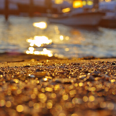 By Kounelli1-Golden bokeh by the sea.