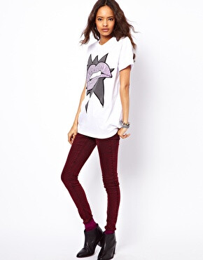 Image 4 of ASOS Oversized T-Shirt with Heat Seal Lips