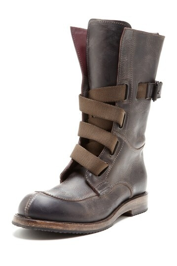 Leather Work Boot with Canvas Straps i.am