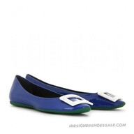 Roger Vivier Gommette Ballerinas Blue Patent Leather Flat