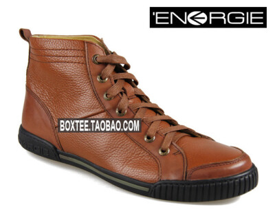Energie 优质头层牛皮高帮休闲男鞋