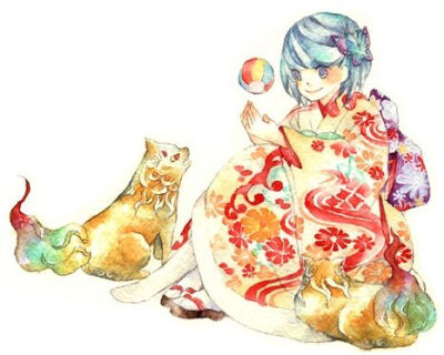 日本插画师有风子的治愈系美图。