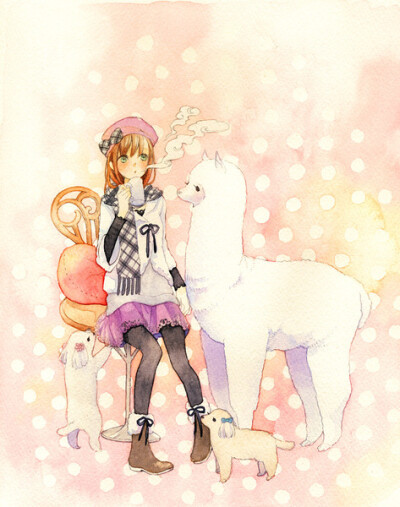 日本插画师有风子的治愈系美图。