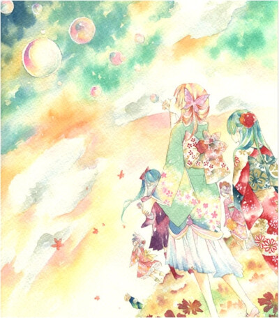 日本插画师有风子的治愈系美图。