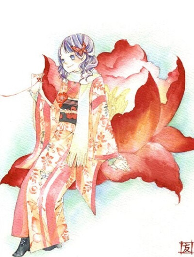 日本插画师有风子的治愈系美图。