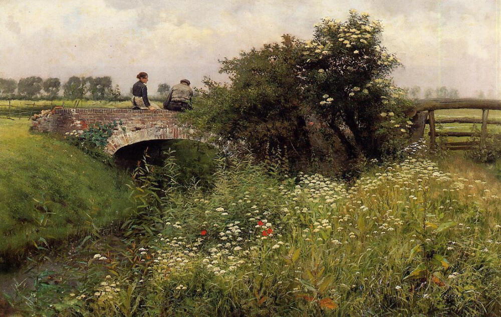 Emile Claus - A Meeting on the Bridge