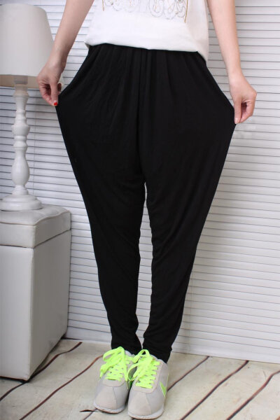 垂感莫代尔棉哈伦裤欧美小脚萝卜裤锥形裤灯笼裤