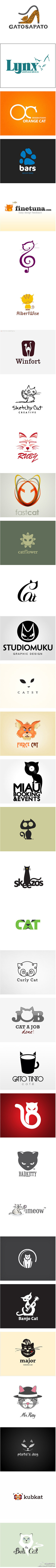以【猫】为主题元素的创意Logo设计汇总；
