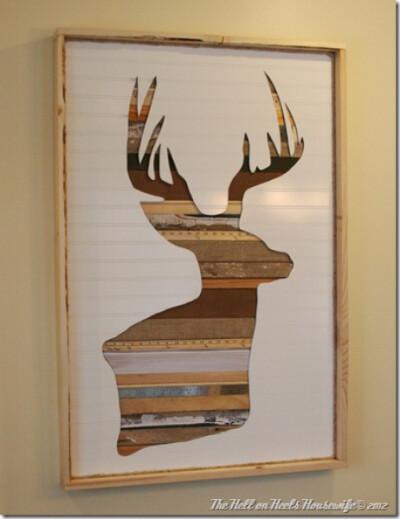 inspiration files--rustic wood deer head wall art from the hell on heels housewife