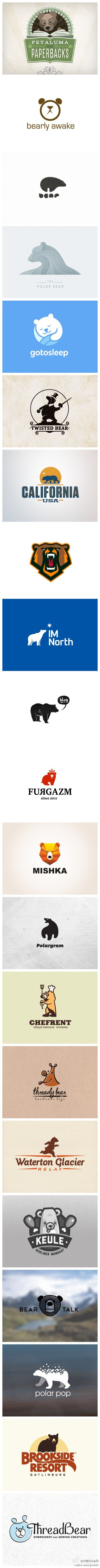 一组以熊为主题的Logo设计