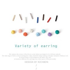 (预定）韩国代购RichbonVariety of earring 925银 耳钉一组4个