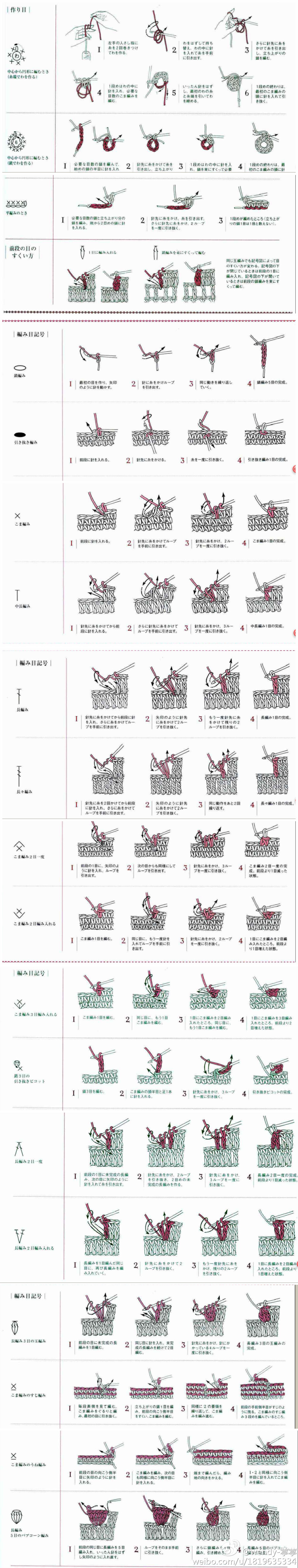 鉤針基礎針法。