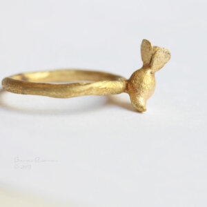 Golden Radish Ring Brass OOAK Vegetal T12