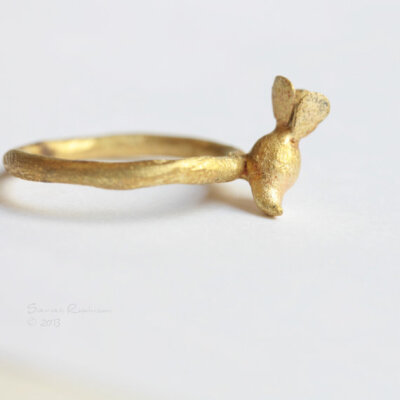 Golden Radish Ring Brass OOAK Vegetal T12