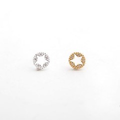 (预定）韩国代购RichbonCircle star earring 925银针 耳钉