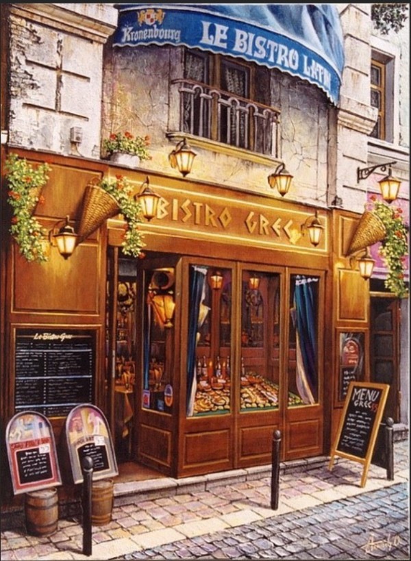 欧洲街景写实风油画