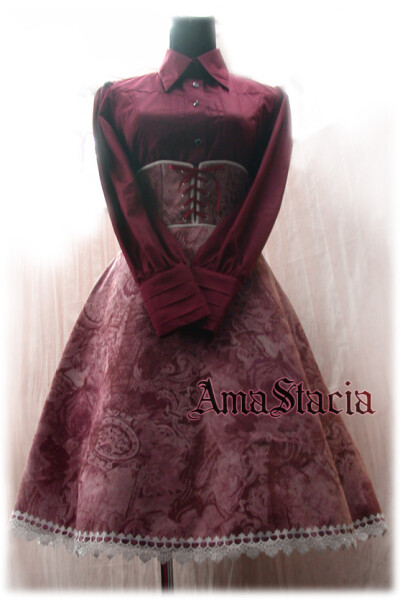 完售展示】AmaStacia Gothic&Lolita◇檀梦遗香◇古典高腰裙