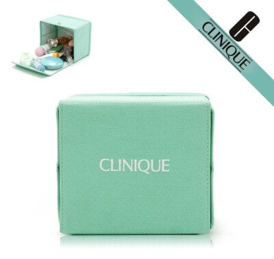 Clinique倩碧2013新款小清新薄荷绿方形化妆品翻盖折叠收纳整理盒