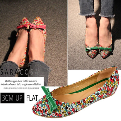  蝴蝶结 内增高单鞋