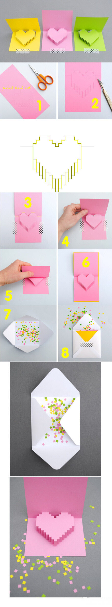 立体爱心卡片，可以自己动手！