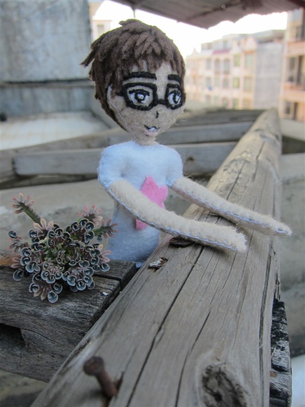 又回到最初的起点，记忆中你青涩的脸······哈哈哈，这个像胡小夏吧！我的不织布DIY生涯是从这开始的···············