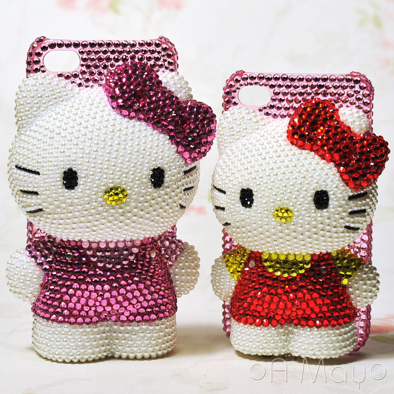 hellokitty满钻壳iphone手机壳水钻苹果s哈喽KT彭悄悄同款女