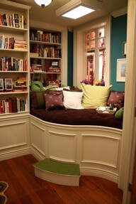 home library with seating area.