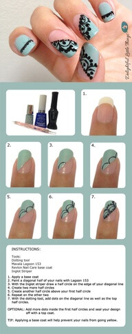 Lace nail tutorial by @Chi Chi