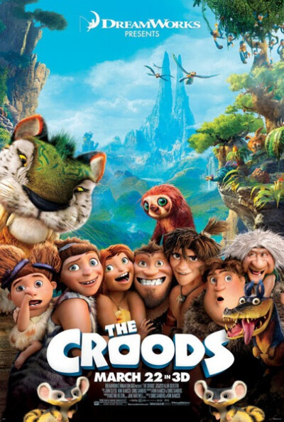 【疯狂原始人 The Croods 】对卖萌无各种抵抗力，3D效果超赞~剧情稍稍弱，但温情、笑料不断~~~