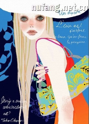 彼岸花。时尚插画 Toko Ohmori