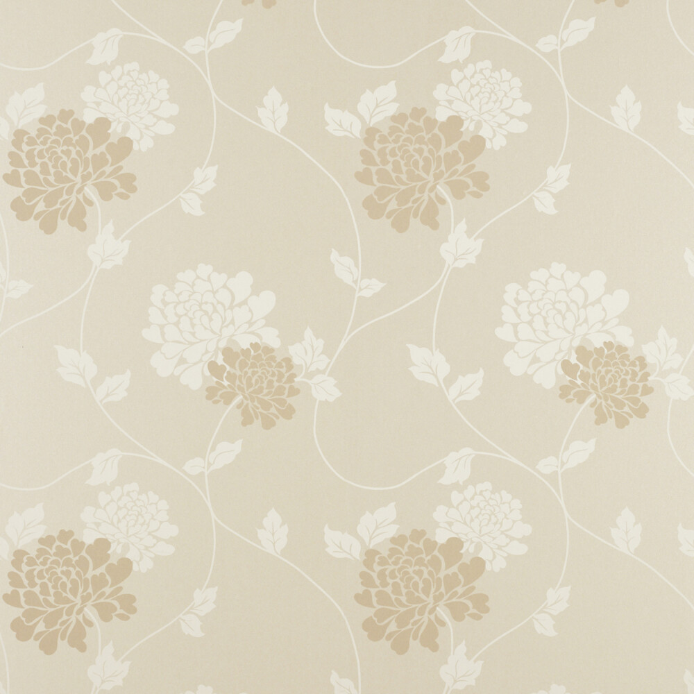 Isodore Linen Floral Wallpaper~Milk mashmalow