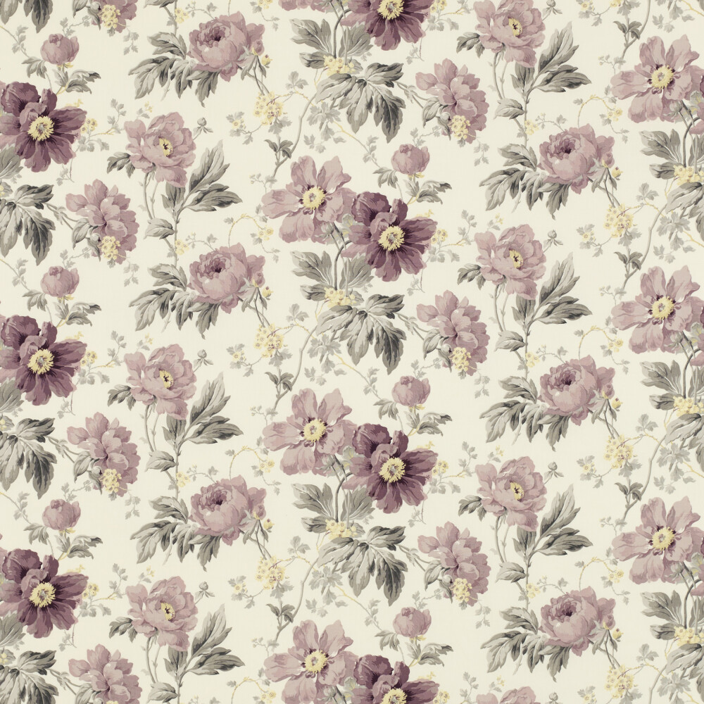 Peony Garden Linen Mix Fabric, Amethyst