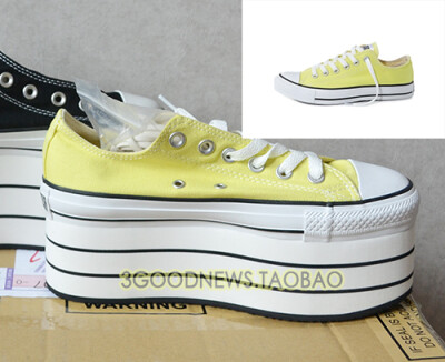 2013夏季限量原宿新款 檸檬黃色淺口厚底 ＃匡威厚底＃ converse