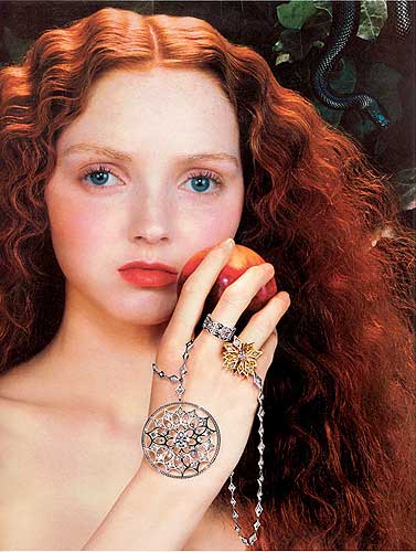 lily cole 。夏娃之诱惑。像波提切利的油画那么美 !