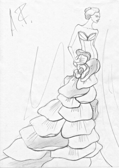 Wedding dress custom drawings, sketches