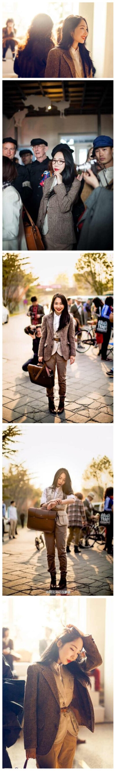 #Tweed run# dress code：Blazer Jacket/trousers； Shirt- @Ralph Lauren;Boots- Uterque; Bag-Cambridge bag