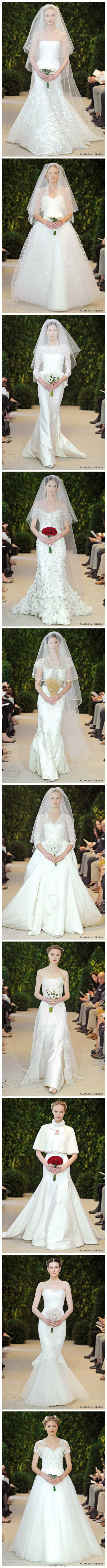 为不同风格的新娘提供了选择，无论你是喜欢华丽还是朴实，都可以在Carolina Herrera的婚纱中找到！