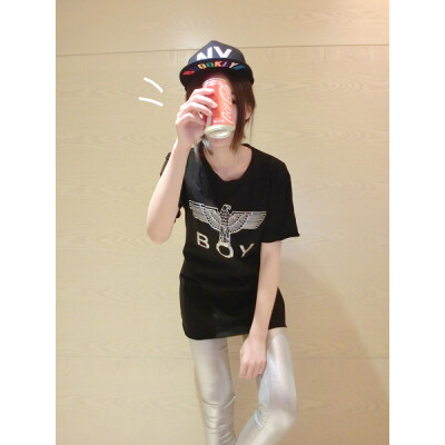 ［FIONA］BOYLONDON银色logotee