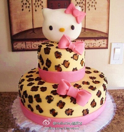 Hello kitty豹纹蛋糕
