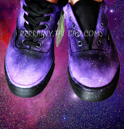 手绘 星空 vans 紫色系