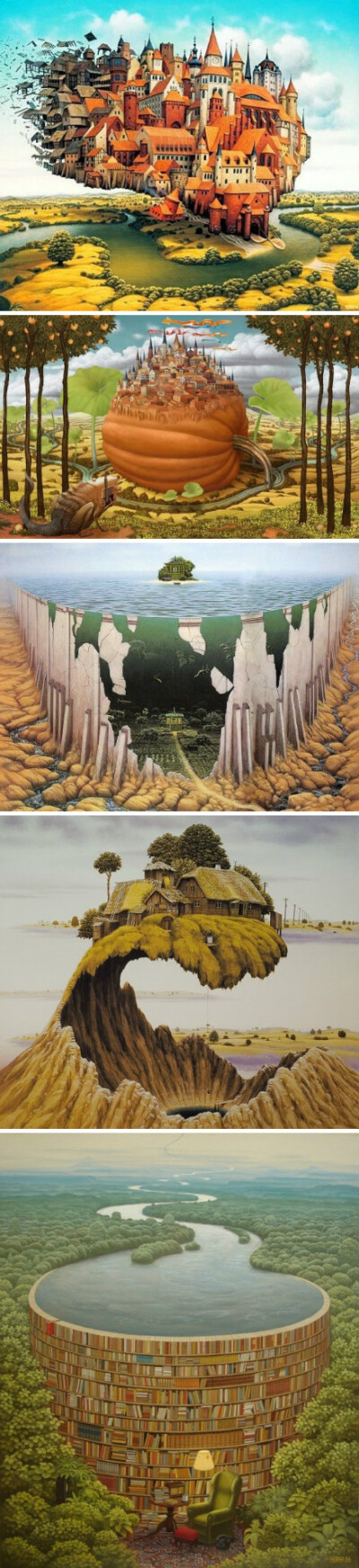 波兰超现实主义画家Jacek Yerka的几幅作品