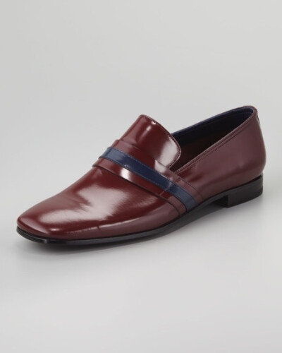 Prada Runway Striped Leather Loafer