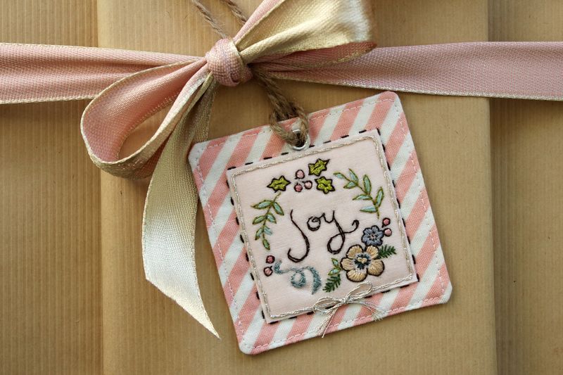 handmade embroidered "Joy" tag by nanaCompany, J_2683