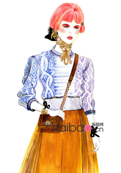 灿烂色彩如骄阳般耀眼！Sunny Gu时尚插画作品赏，Balmain、Anna Sui、Moschino的华丽秀场纸上重现